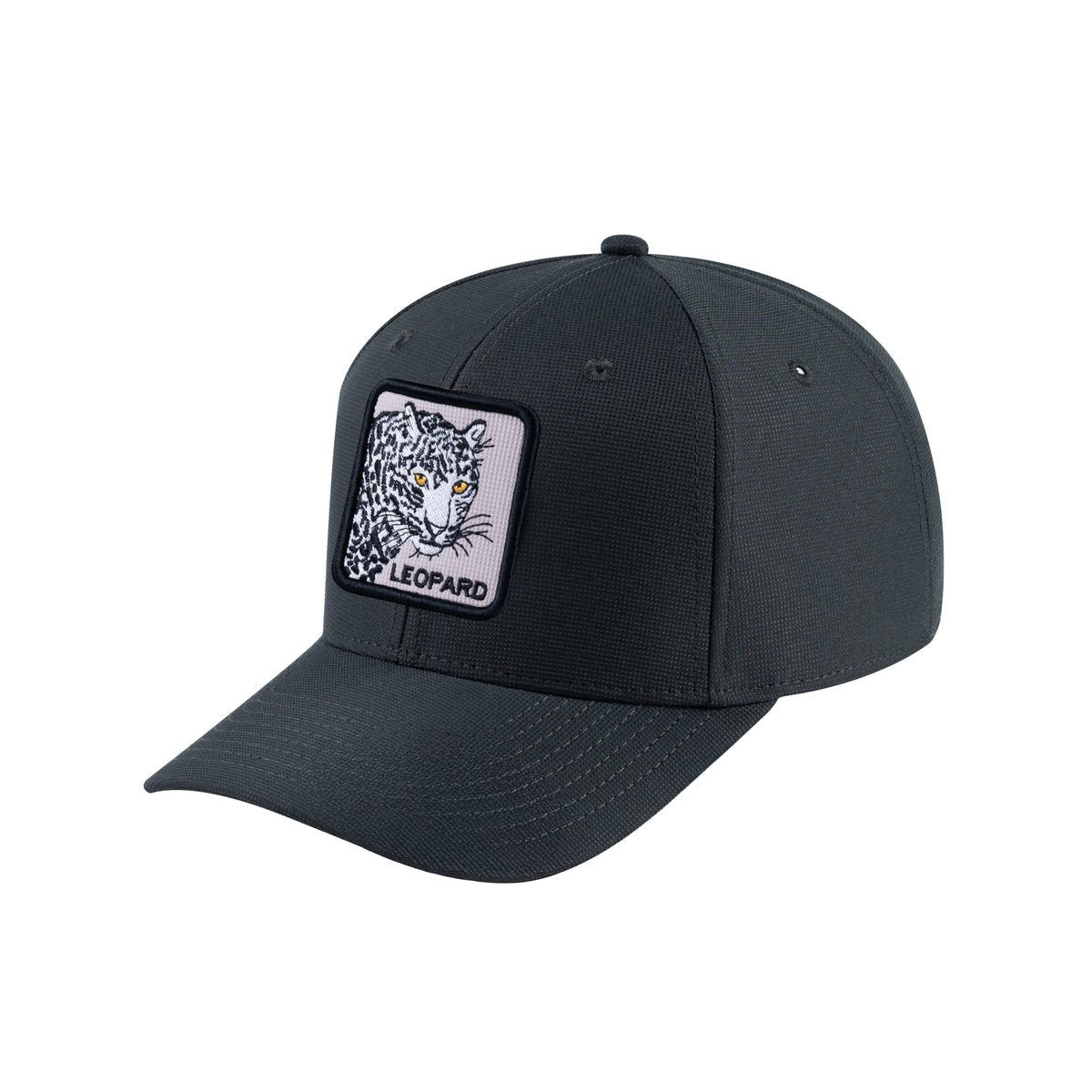 Unisex V2 Embroidered The Leopard, 6-Panel Baseball Cap, Dark Grey/Dark Grey, Adjustable Fit