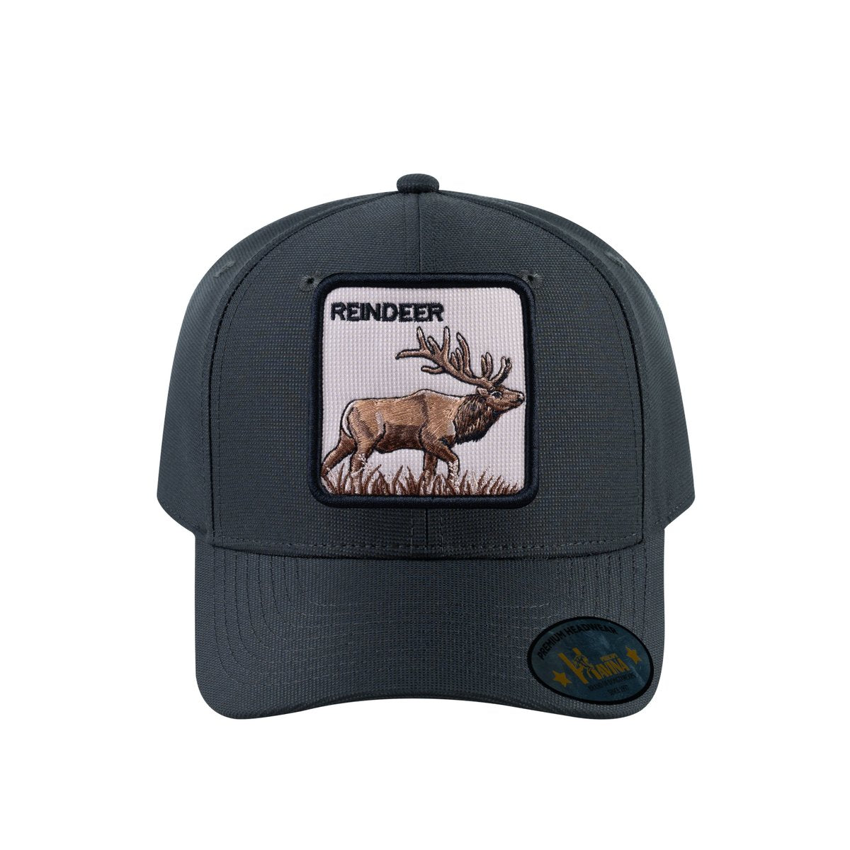 Unisex V2 Embroidered The Reindeer, 6-Panel Baseball Cap, Dark Grey/Dark Grey, Adjustable Fit