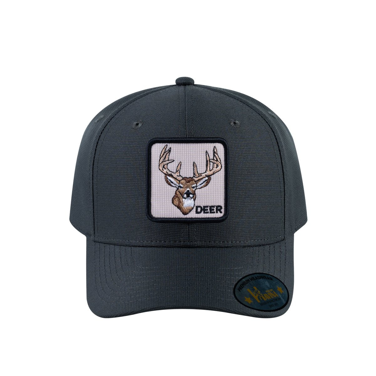 Unisex V2 Embroidered The Deer, 6-Panel Baseball Cap, Dark Grey/Dark Grey, Adjustable Fit