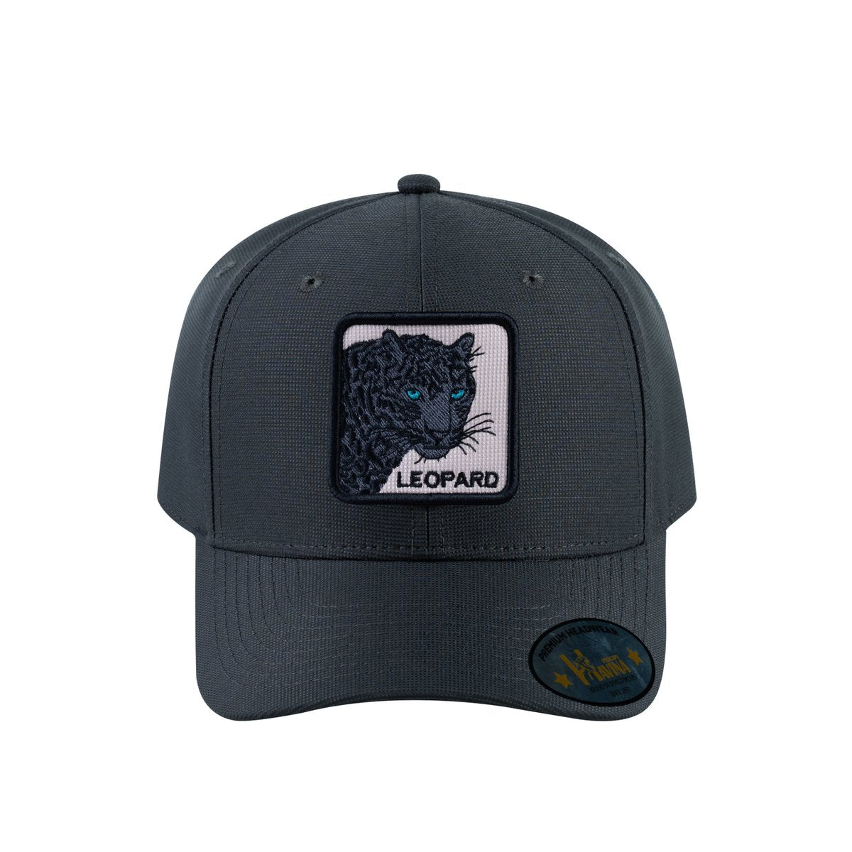 Unisex V2 Embroidered The Leopard V2, 6-Panel Baseball Cap, Dark Grey/Dark Grey, Adjustable Fit