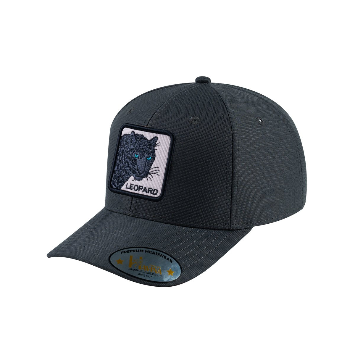 Unisex V2 Embroidered The Leopard V2, 6-Panel Baseball Cap, Dark Grey/Dark Grey, Adjustable Fit