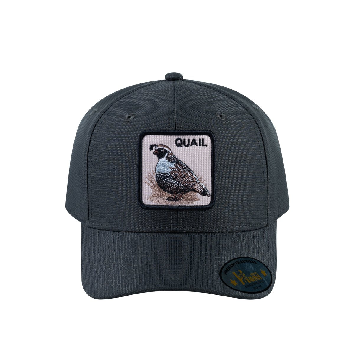 Unisex V2 Embroidered The Quail, 6-Panel Baseball Cap, Dark Grey/Dark Grey, Adjustable Fit