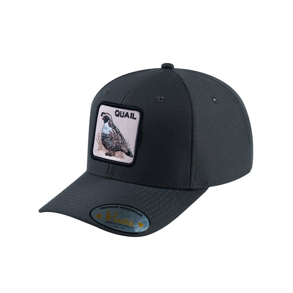 Unisex V2 Embroidered The Quail, 6-Panel Baseball Cap, Dark Grey/Dark Grey, Adjustable Fit