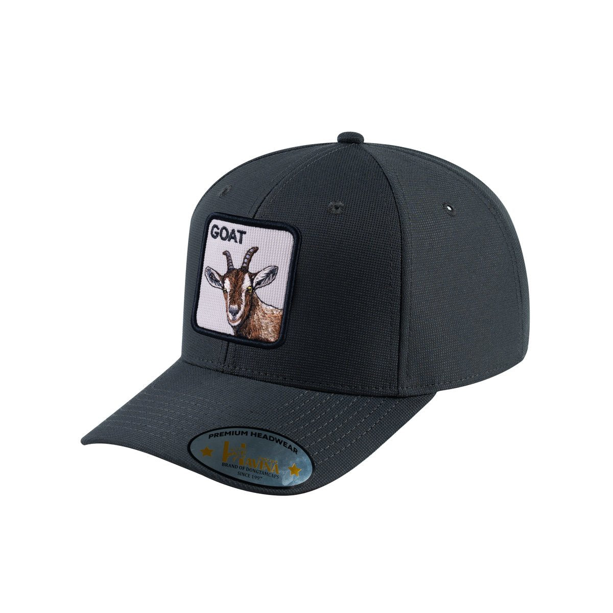 Unisex V2 Embroidered The Goat, 6-Panel Baseball Cap, Dark Grey/Dark Grey, Adjustable Fit