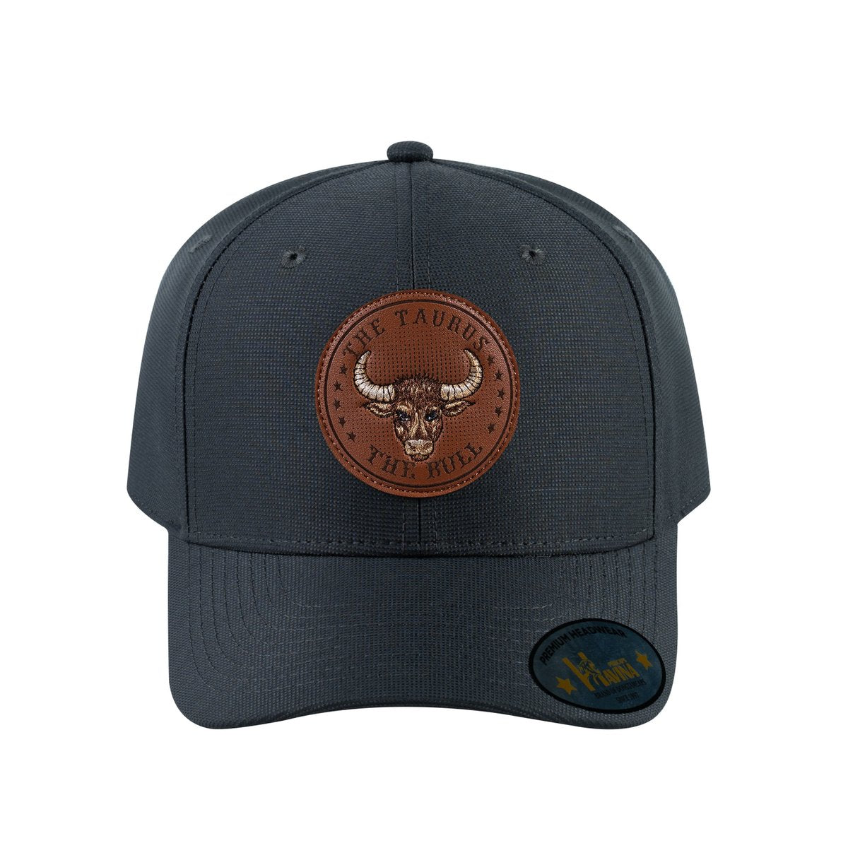Unisex V2 Embroidered And Laser-Engraved Taurus Zodiac (April 20, May 20), 6-Panel Baseball Cap, Dark Grey/Dark Grey, Adjustable Fit