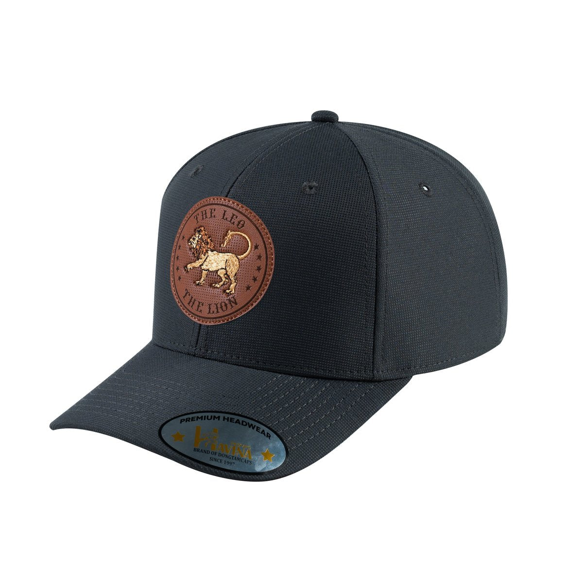 Unisex V2 Embroidered And Laser-Engraved Leo Zodiac (July 23, August 22), 6-Panel Baseball Cap, Dark Grey/Dark Grey, Adjustable Fit