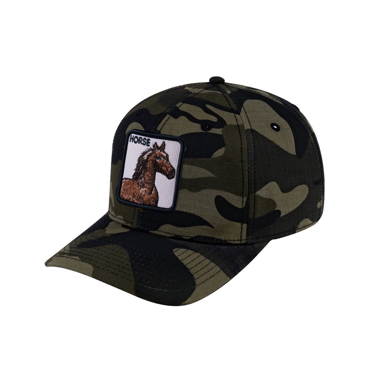 Unisex V2 Embroidered The Horse, 6-Panel Baseball Cap, Green Camo/Green Camo, Adjustable Fit