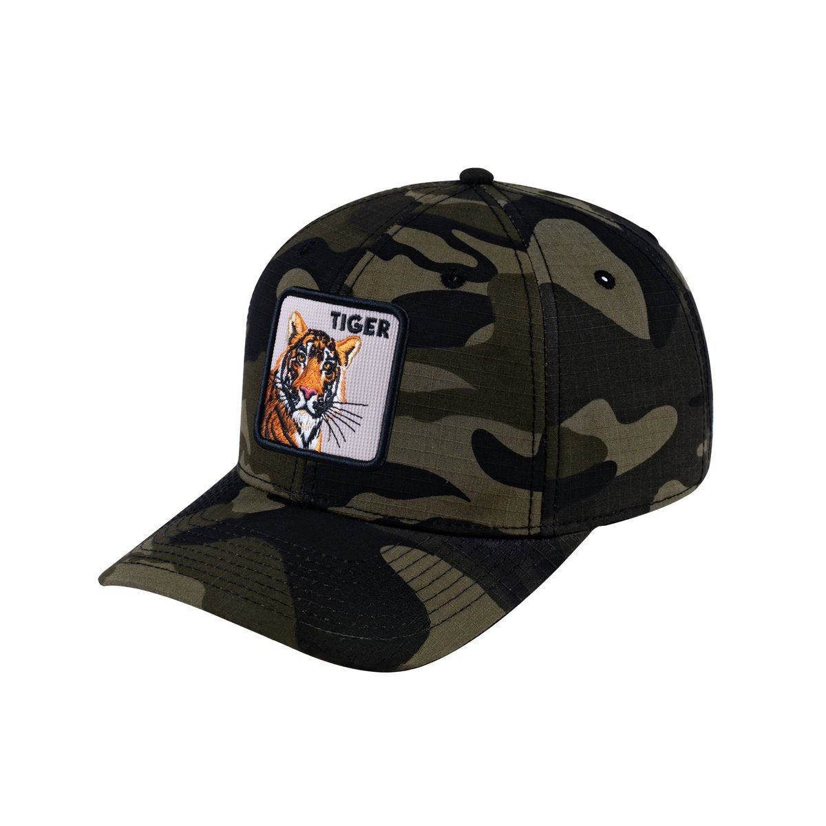 Unisex V2 Embroidered The Tiger, 6-Panel Baseball Cap, Green Camo/Green Camo, Adjustable Fit