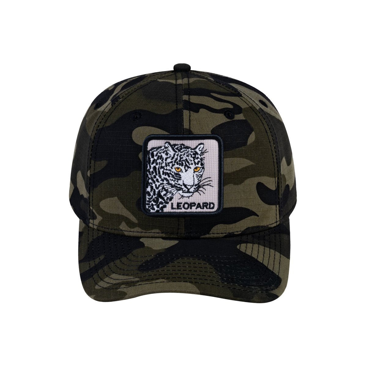 Unisex V2 Embroidered The Leopard, 6-Panel Baseball Cap, Green Camo/Green Camo, Adjustable Fit