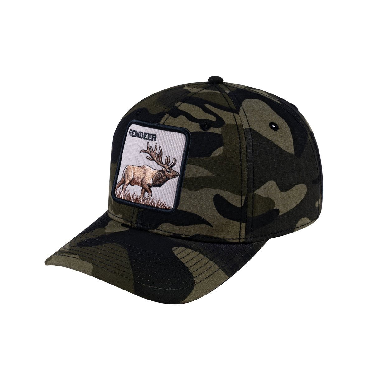 Unisex V2 Embroidered The Reindeer, 6-Panel Baseball Cap, Green Camo/Green Camo, Adjustable Fit