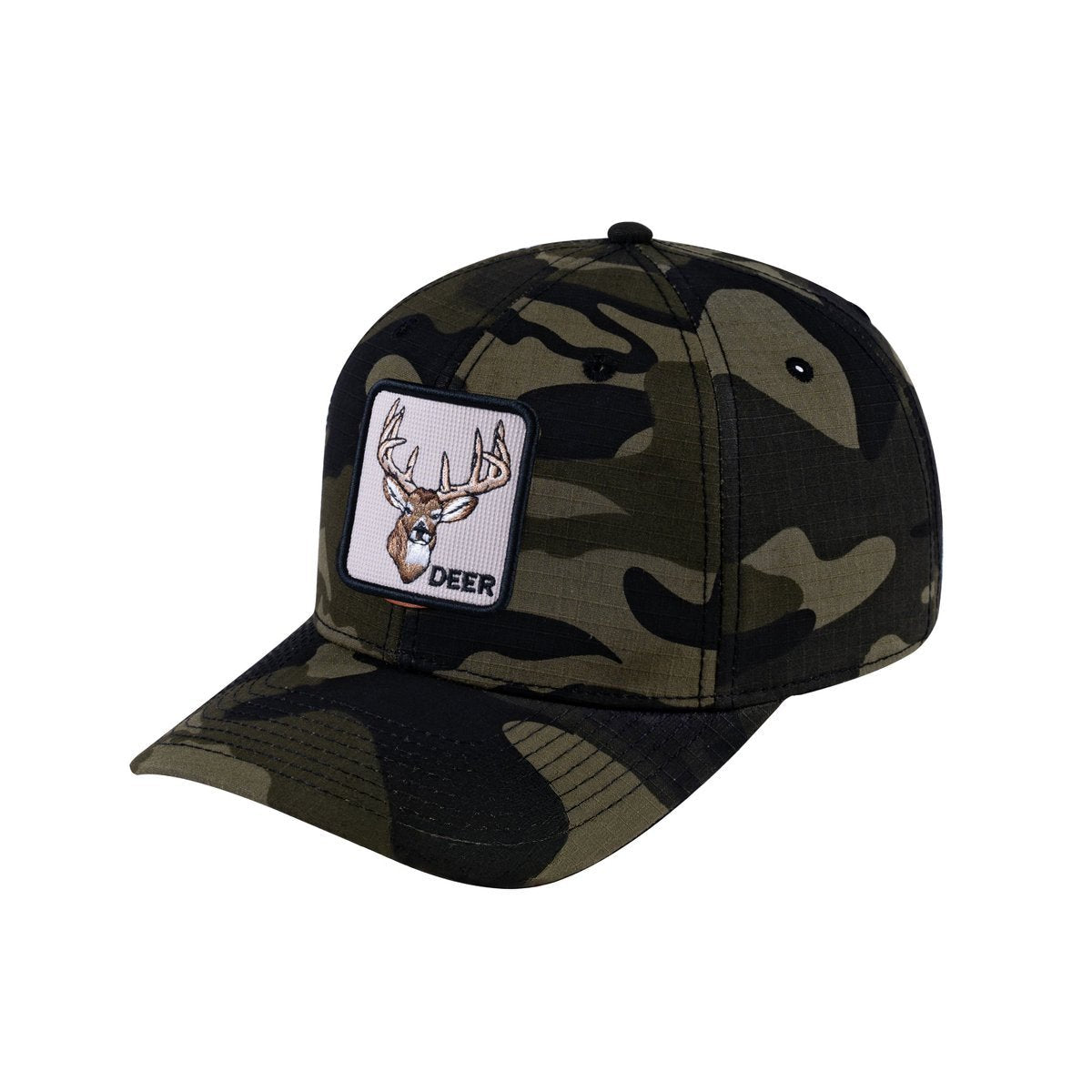 Unisex V2 Embroidered The Deer, 6-Panel Baseball Cap, Green Camo/Green Camo, Adjustable Fit