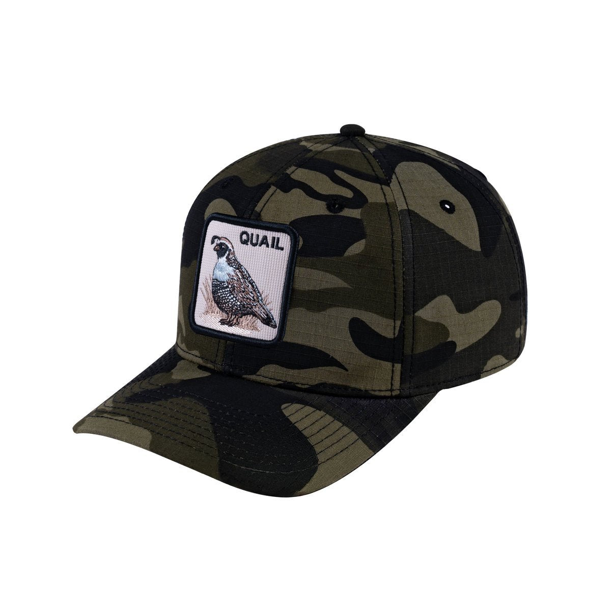 Unisex V2 Embroidered The Quail, 6-Panel Baseball Cap, Green Camo/Green Camo, Adjustable Fit