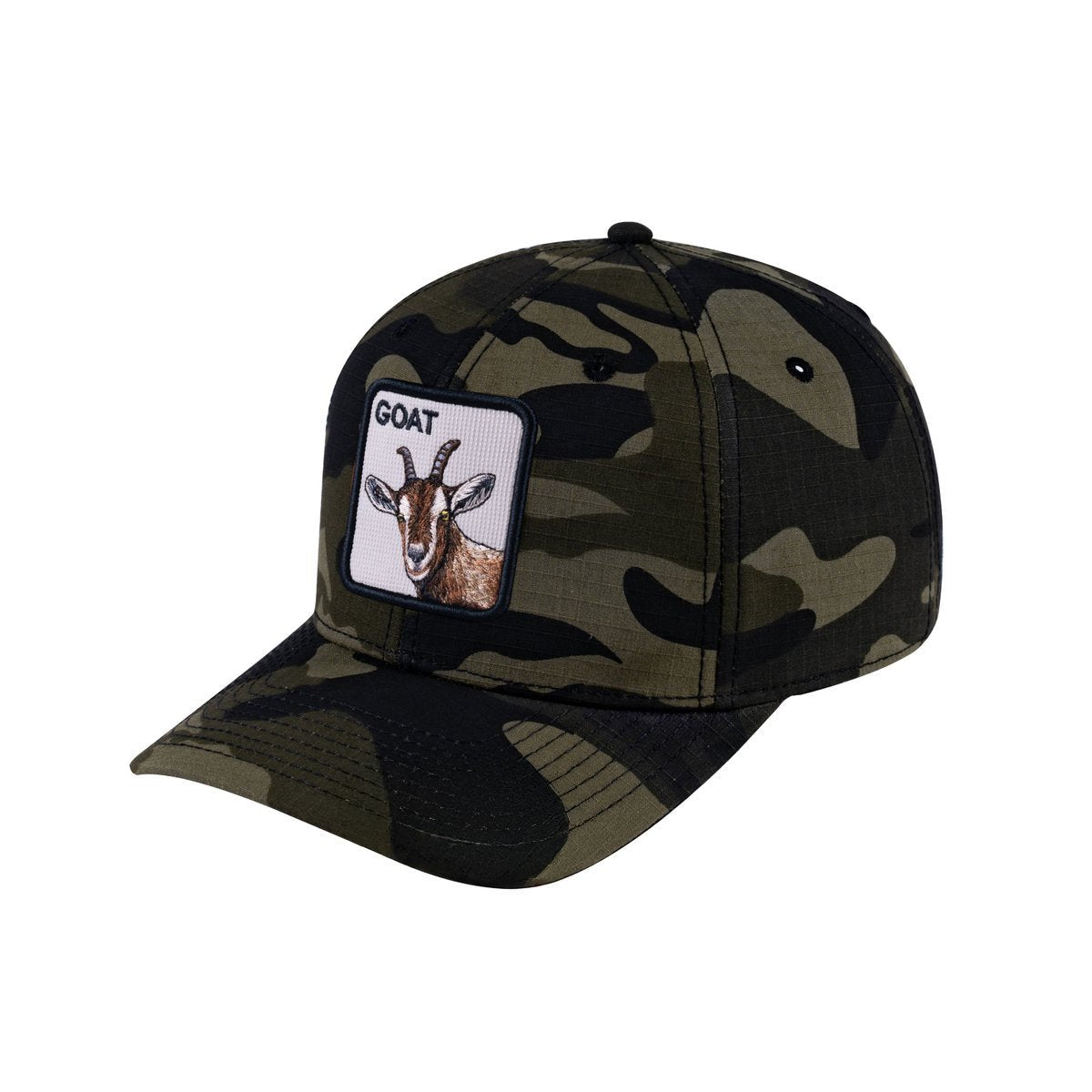 Unisex V2 Embroidered The Goat, 6-Panel Baseball Cap, Green Camo/Green Camo, Adjustable Fit