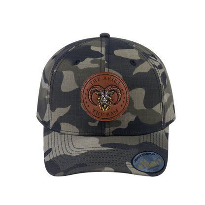 Aries Zodiac V2 6-Panel Baseball Cap with Green Camo front and Green Camo back