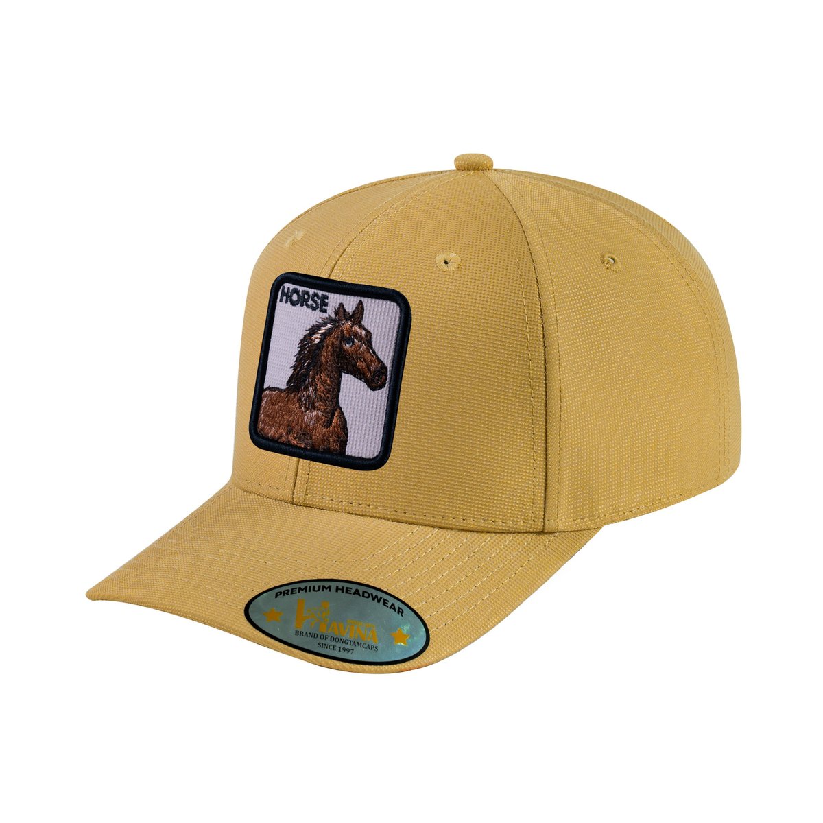 Unisex V2 Embroidered The Horse, 6-Panel Baseball Cap, Khaki/Khaki, Adjustable Fit