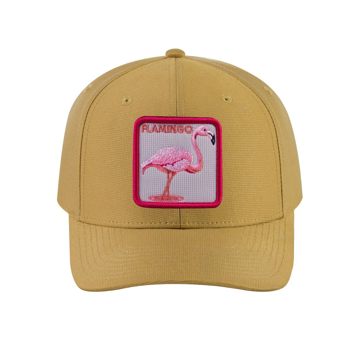 Unisex V2 Embroidered The Flamingo, 6-Panel Baseball Cap, Khaki/Khaki, Adjustable Fit