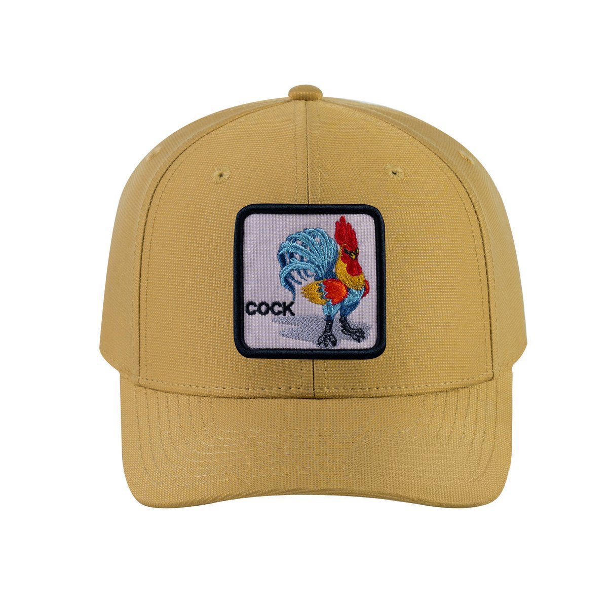 Unisex V2 Embroidered The Chicken, 6-Panel Baseball Cap, Khaki/Khaki, Adjustable Fit