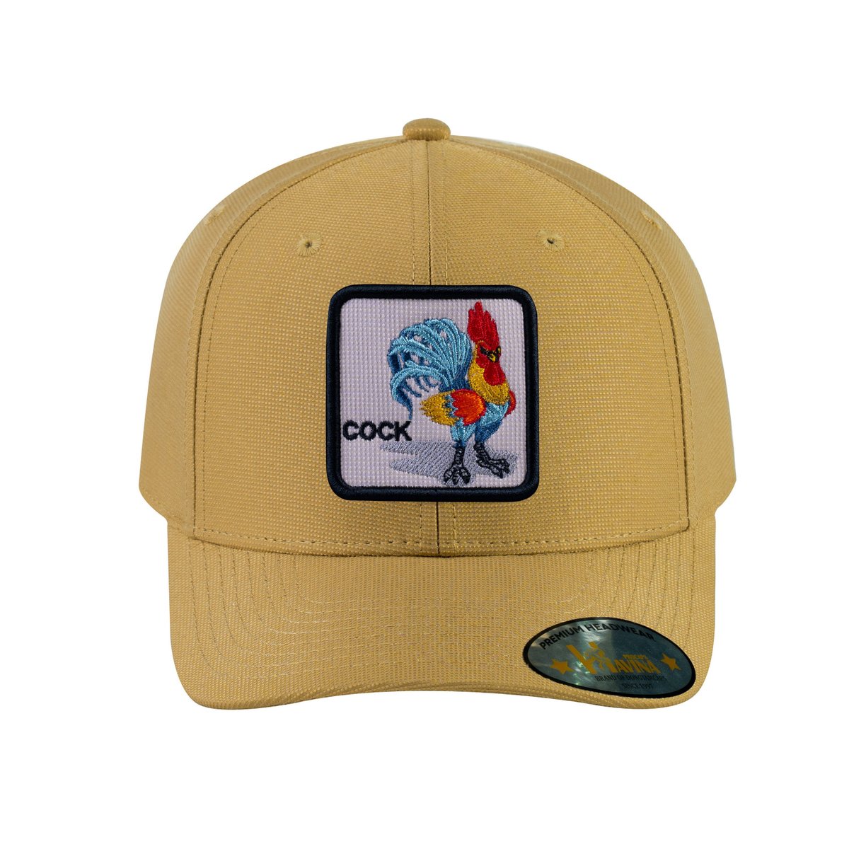 Unisex V2 Embroidered The Chicken, 6-Panel Baseball Cap, Khaki/Khaki, Adjustable Fit