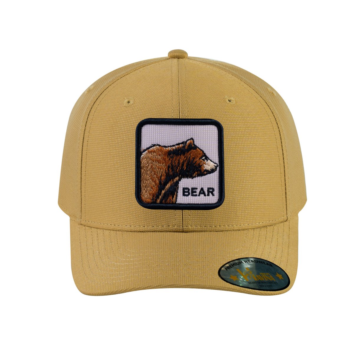 Unisex V2 Embroidered The Bear, 6-Panel Baseball Cap, Khaki/Khaki, Adjustable Fit
