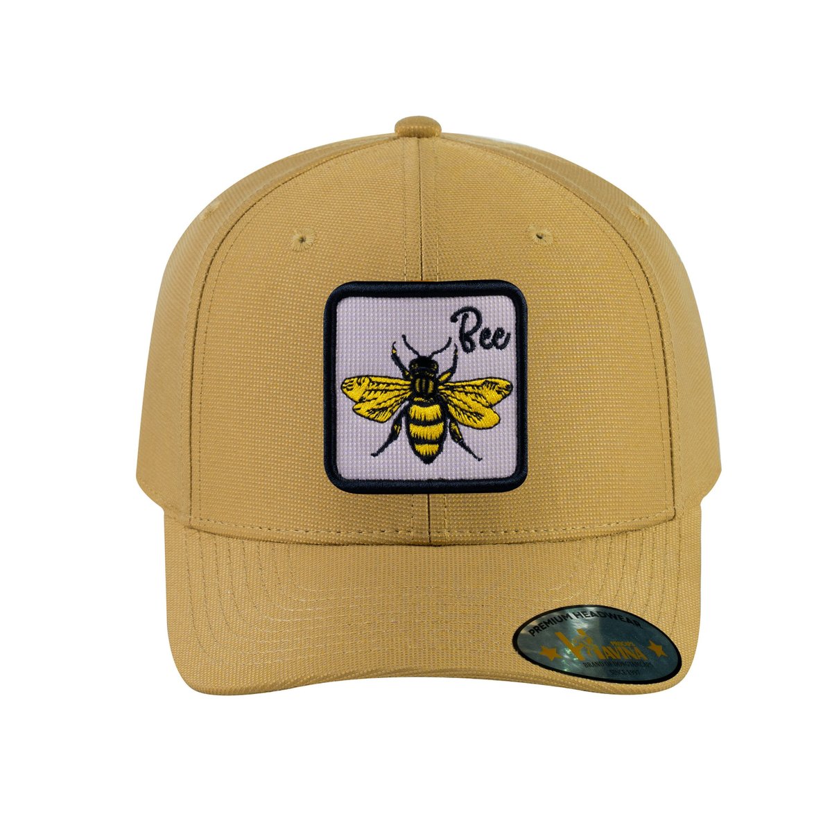 Unisex V2 Embroidered The Bee, 6-Panel Baseball Cap, Khaki/Khaki, Adjustable Fit
