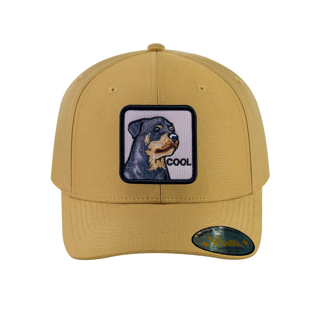 Unisex V2 Embroidered The Dog, 6-Panel Baseball Cap, Khaki/Khaki, Adjustable Fit