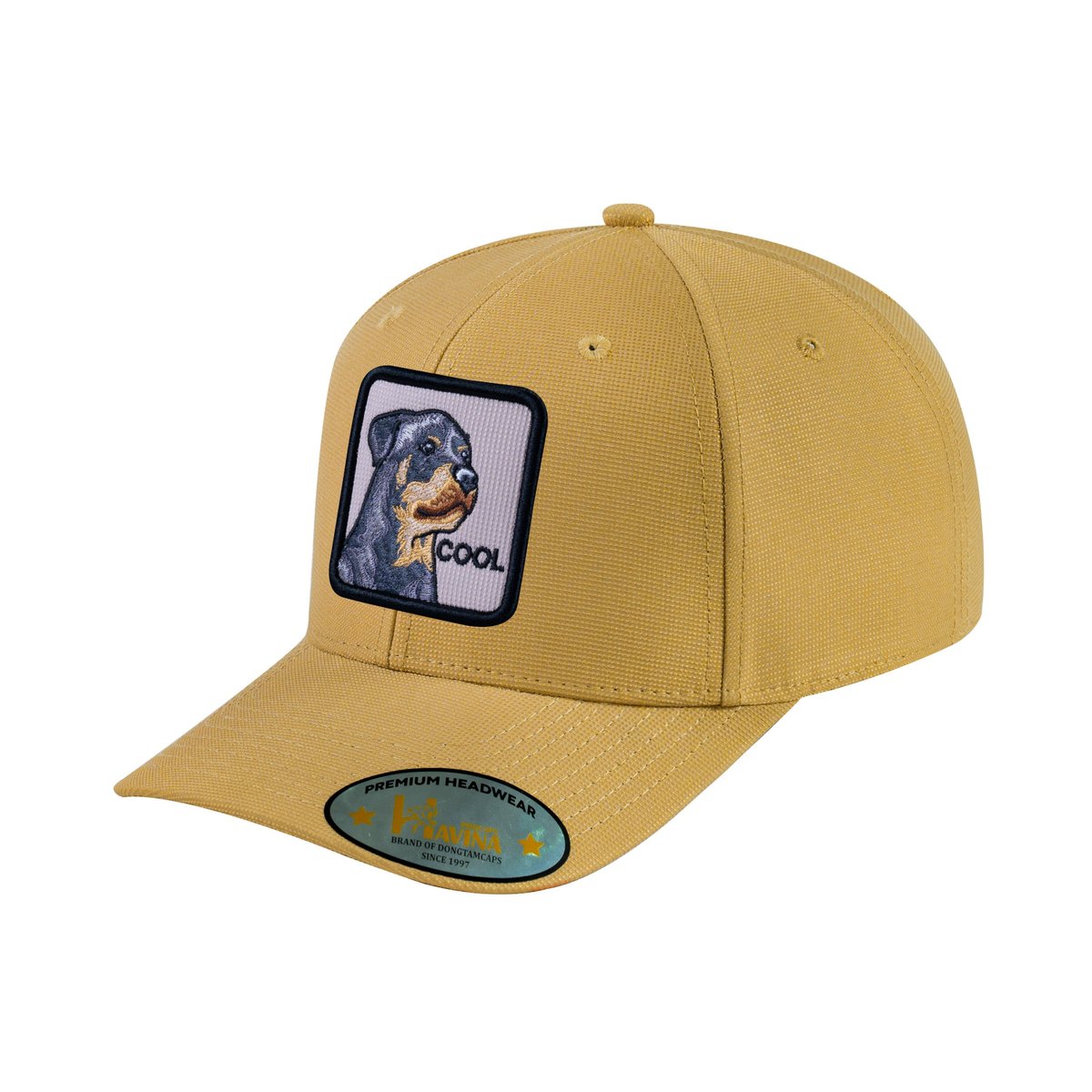 Unisex V2 Embroidered The Dog, 6-Panel Baseball Cap, Khaki/Khaki, Adjustable Fit