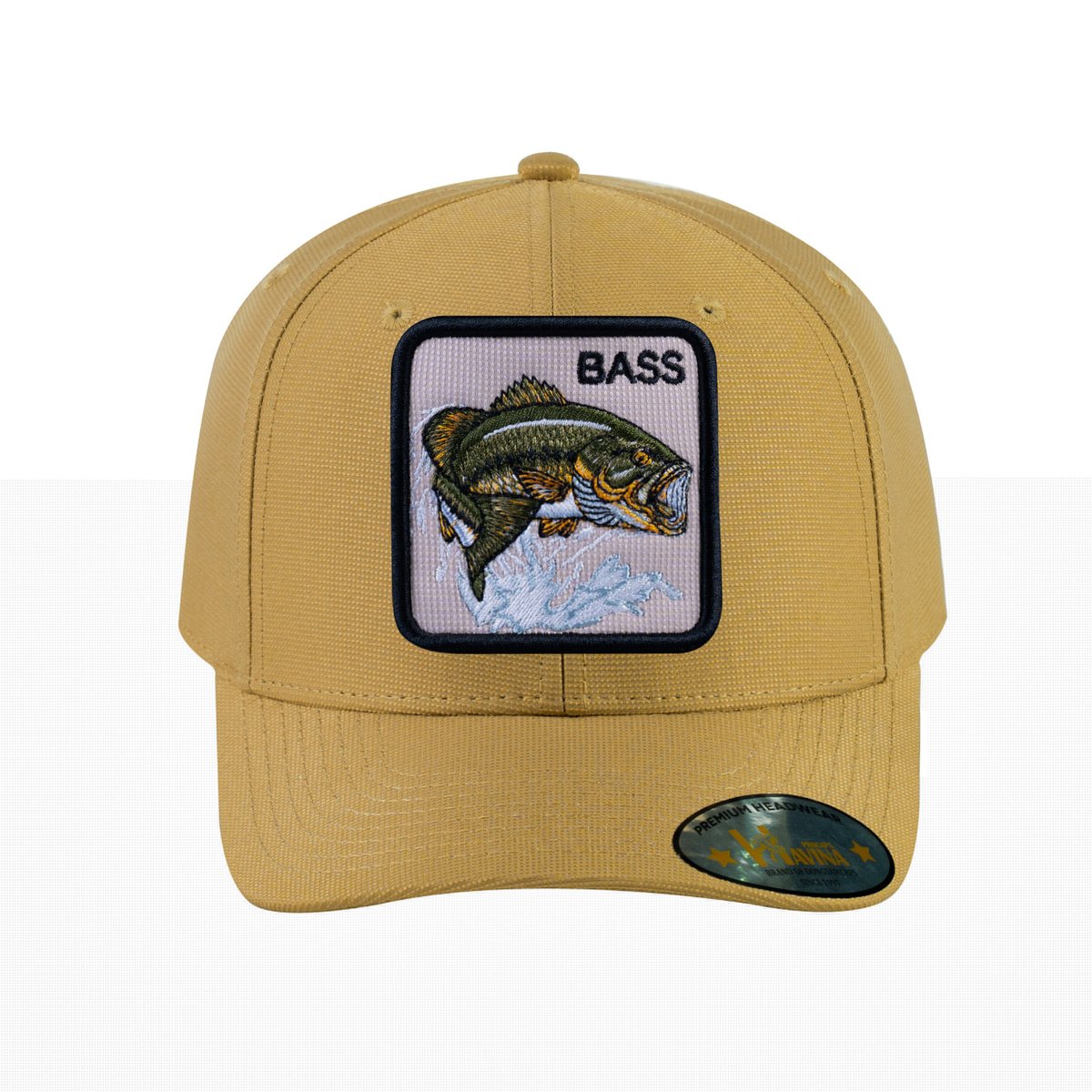 Unisex V2 Embroidered The Bass, 6-Panel Baseball Cap, Khaki/Khaki, Adjustable Fit
