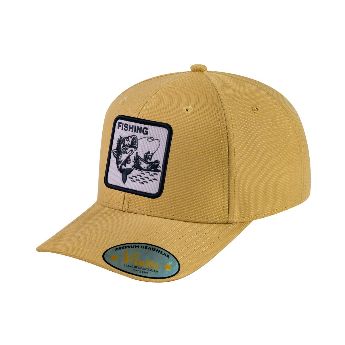 Unisex V2 Embroidered The Fishing, 6-Panel Baseball Cap, Khaki/Khaki, Adjustable Fit
