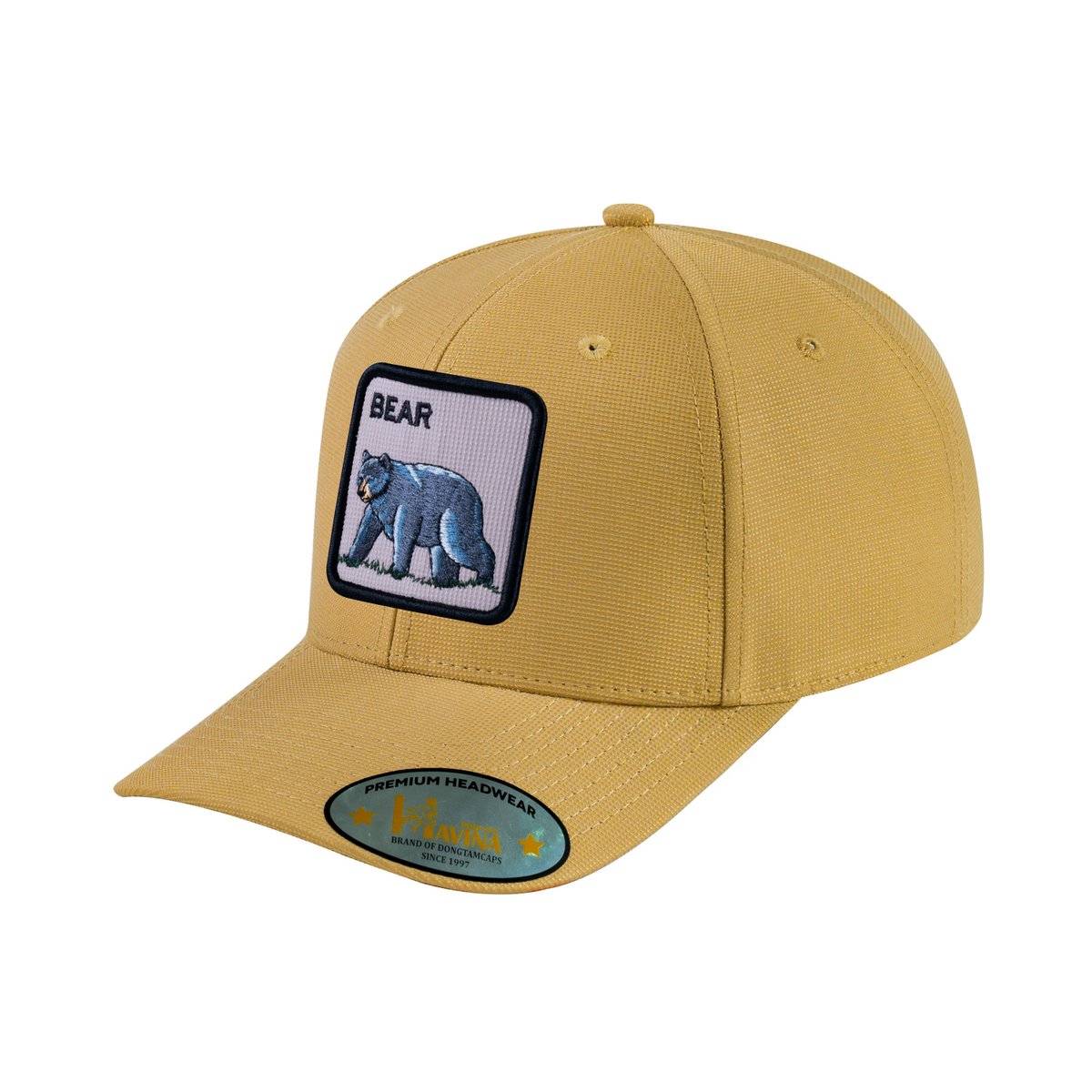 Unisex V2 Embroidered The Bear V2, 6-Panel Baseball Cap, Khaki/Khaki, Adjustable Fit