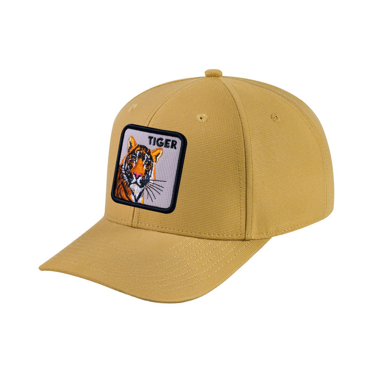Unisex V2 Embroidered The Tiger, 6-Panel Baseball Cap, Khaki/Khaki, Adjustable Fit