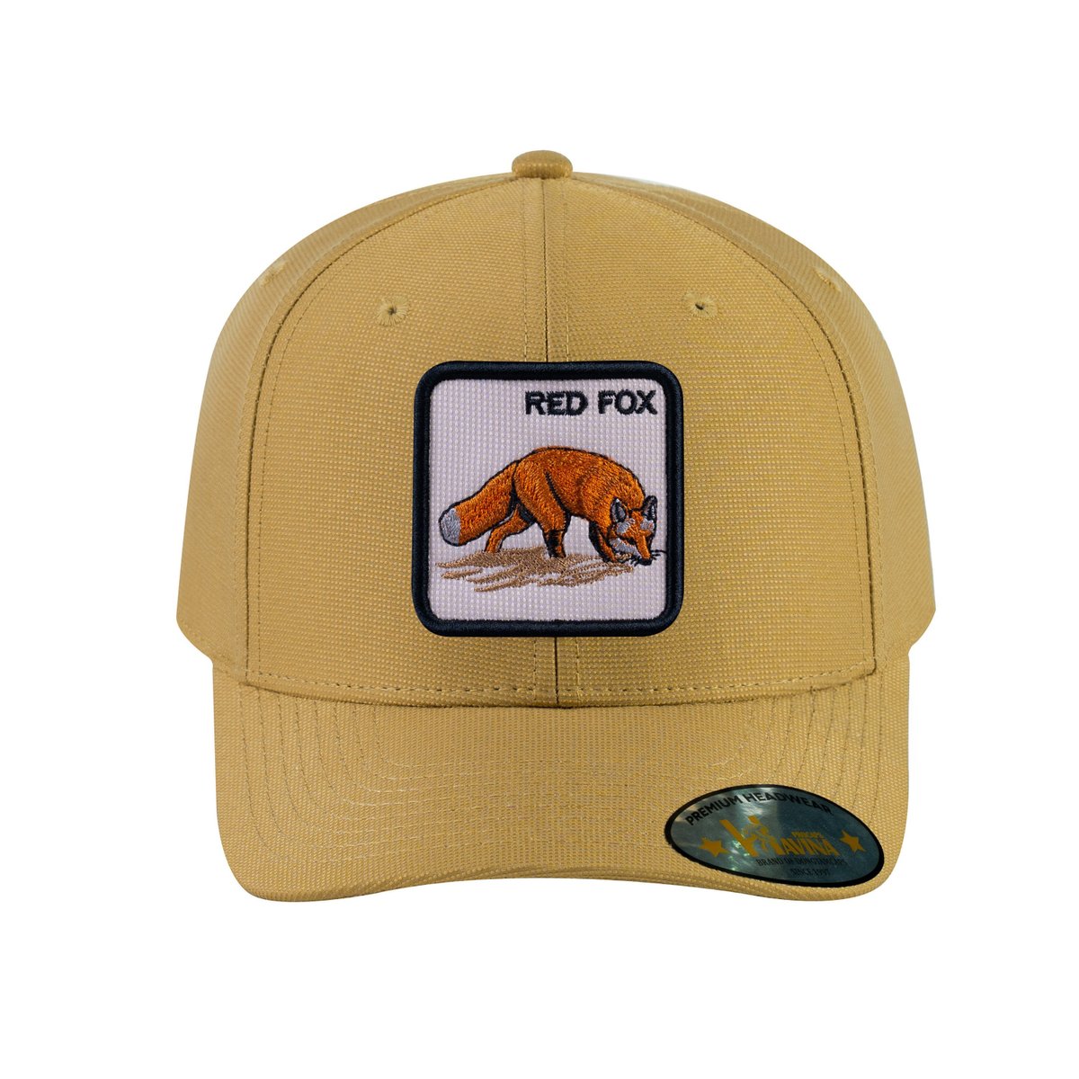 Unisex V2 Embroidered The Red Fox, 6-Panel Baseball Cap, Khaki/Khaki, Adjustable Fit
