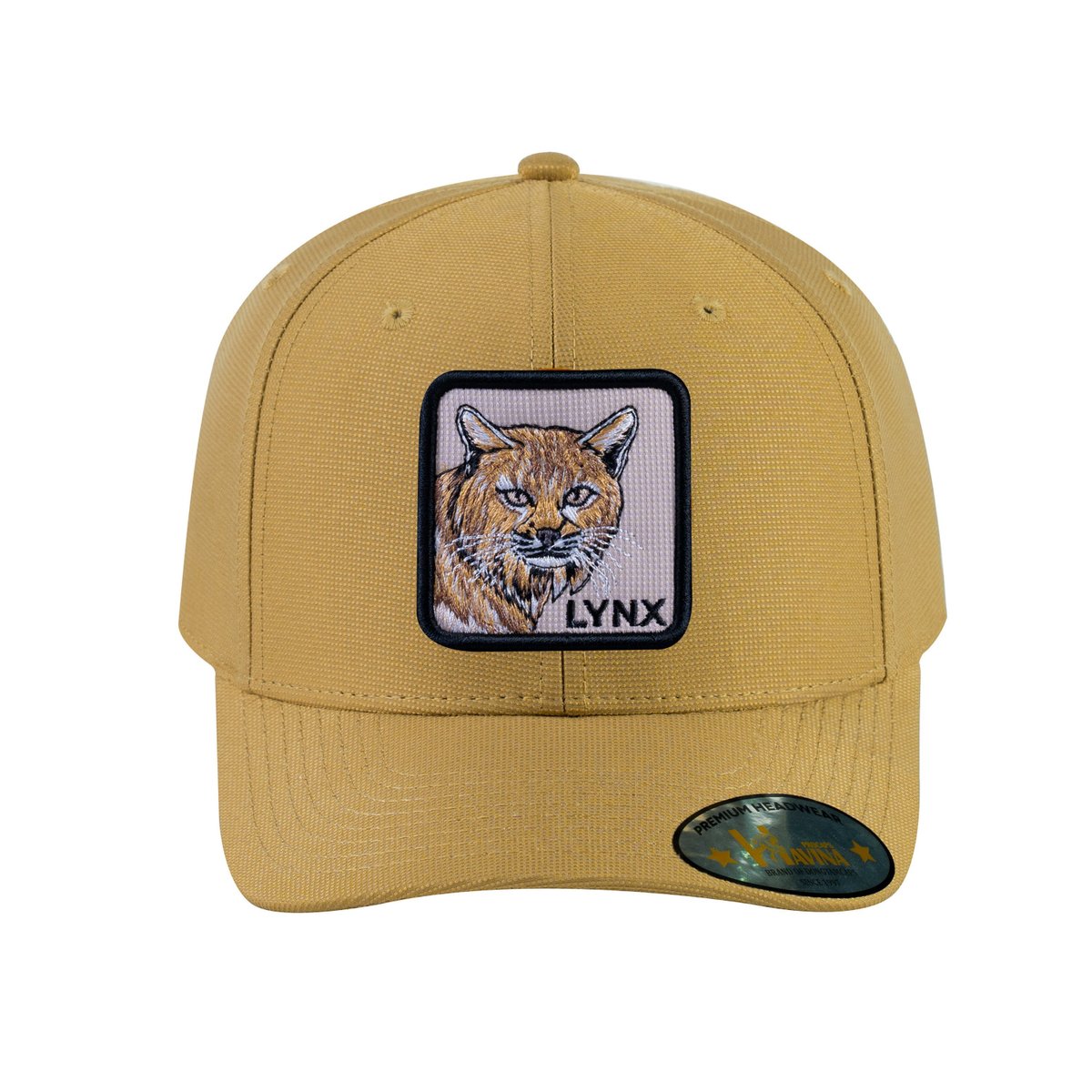 Unisex V2 Embroidered The Lynx, 6-Panel Baseball Cap, Khaki/Khaki, Adjustable Fit