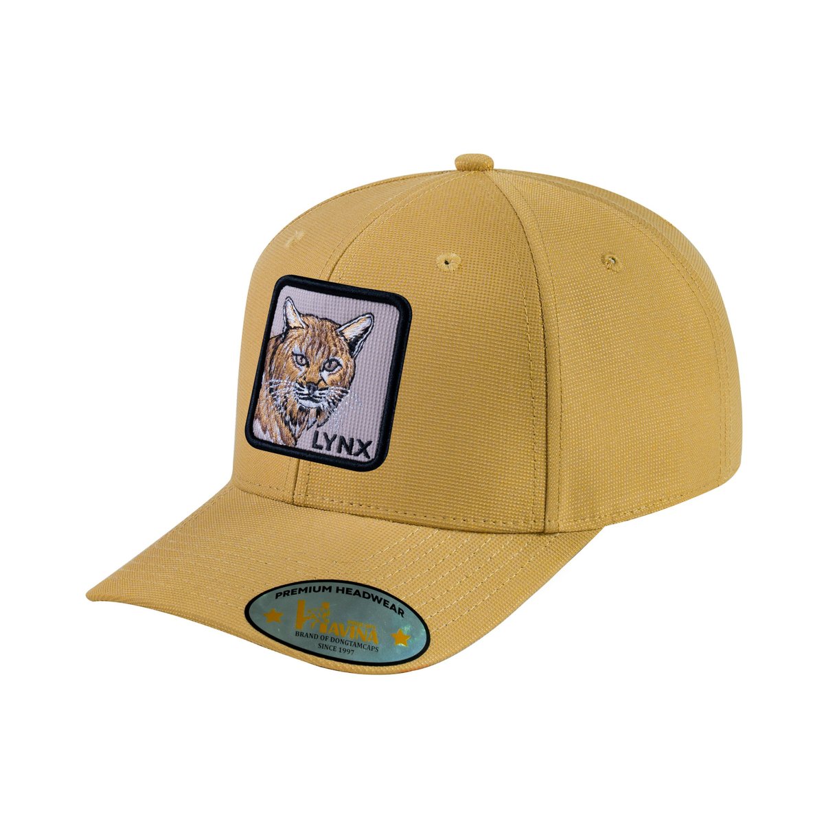 Unisex V2 Embroidered The Lynx, 6-Panel Baseball Cap, Khaki/Khaki, Adjustable Fit