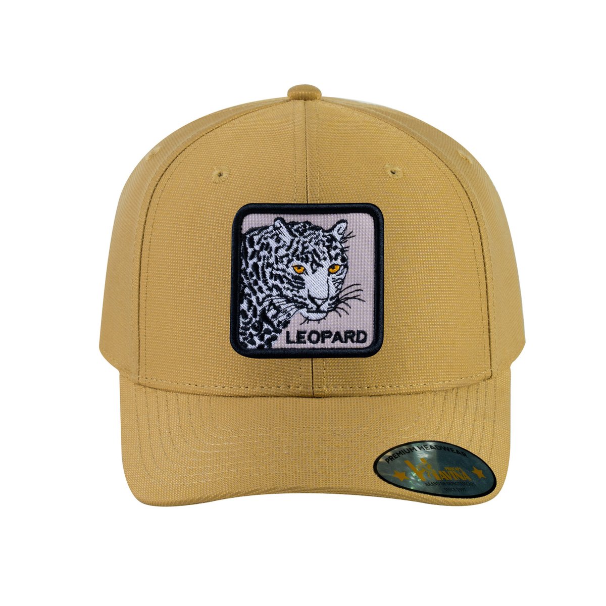 Unisex V2 Embroidered The Leopard, 6-Panel Baseball Cap, Khaki/Khaki, Adjustable Fit