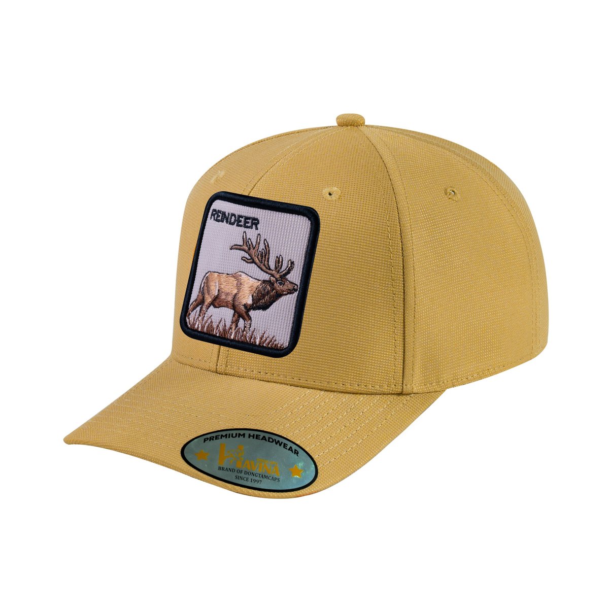 Unisex V2 Embroidered The Reindeer, 6-Panel Baseball Cap, Khaki/Khaki, Adjustable Fit