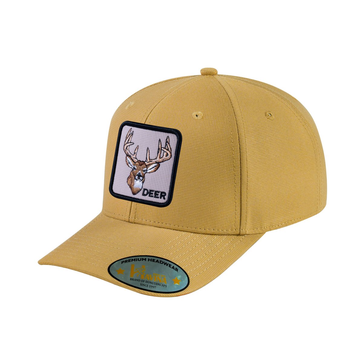 Unisex V2 Embroidered The Deer, 6-Panel Baseball Cap, Khaki/Khaki, Adjustable Fit