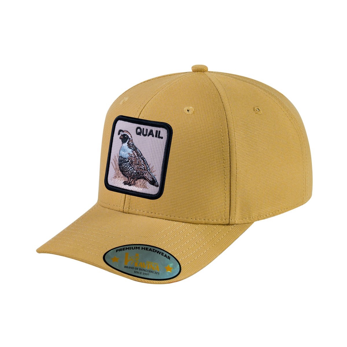 Unisex V2 Embroidered The Quail, 6-Panel Baseball Cap, Khaki/Khaki, Adjustable Fit