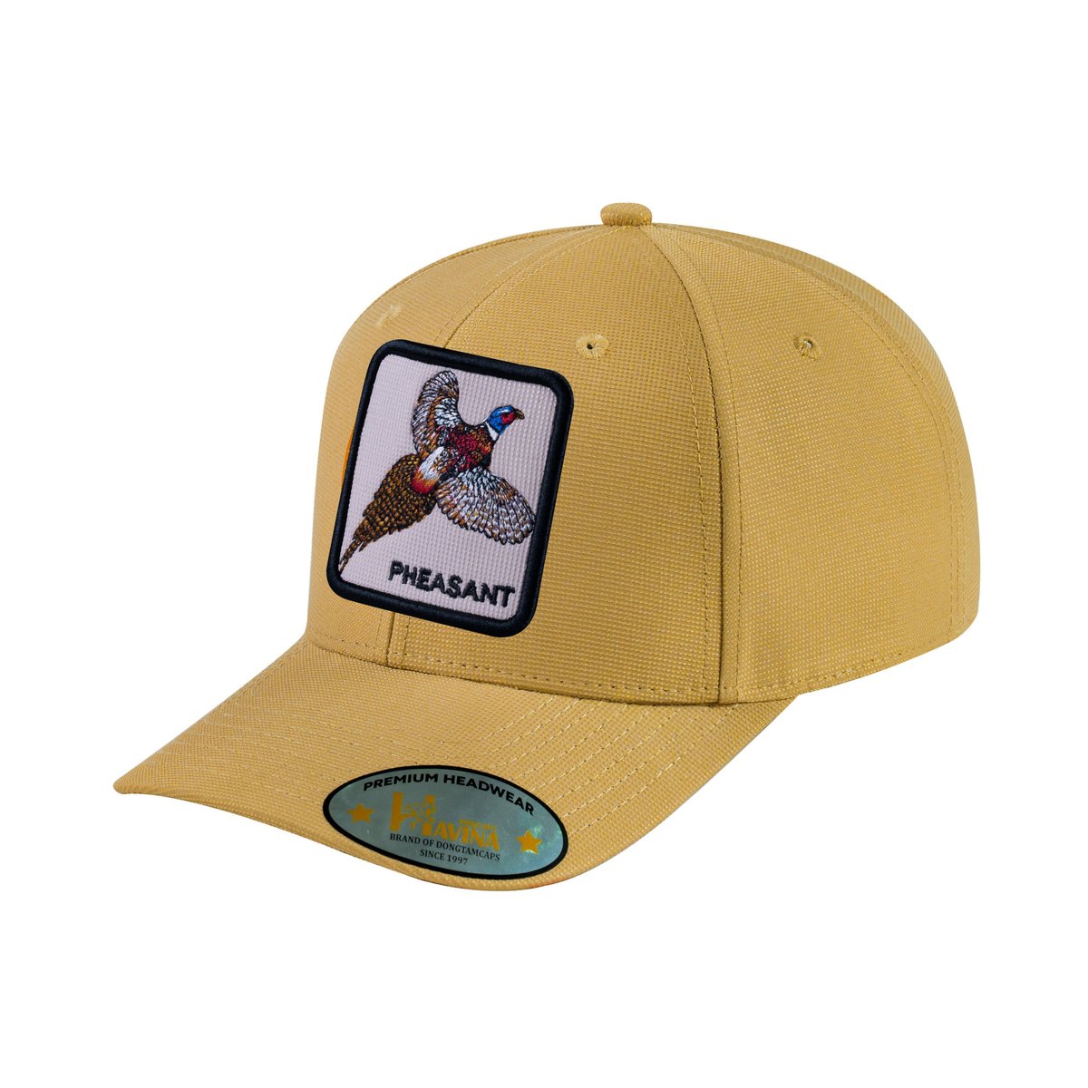Unisex V2 Embroidered The Pheasant, 6-Panel Baseball Cap, Khaki/Khaki, Adjustable Fit