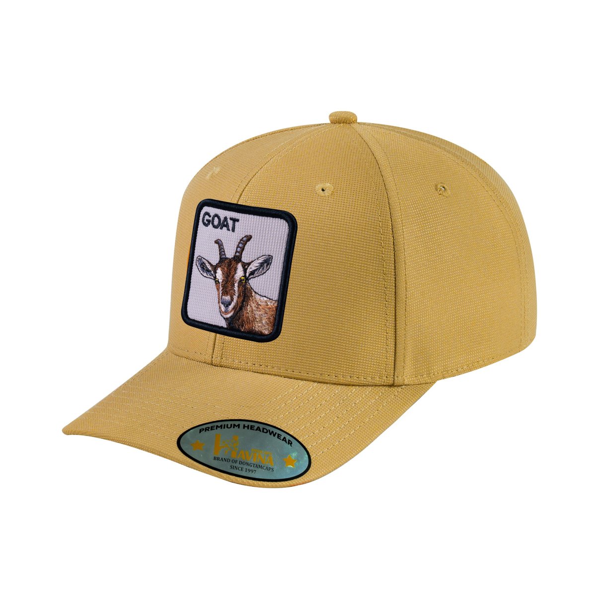 Unisex V2 Embroidered The Goat, 6-Panel Baseball Cap, Khaki/Khaki, Adjustable Fit
