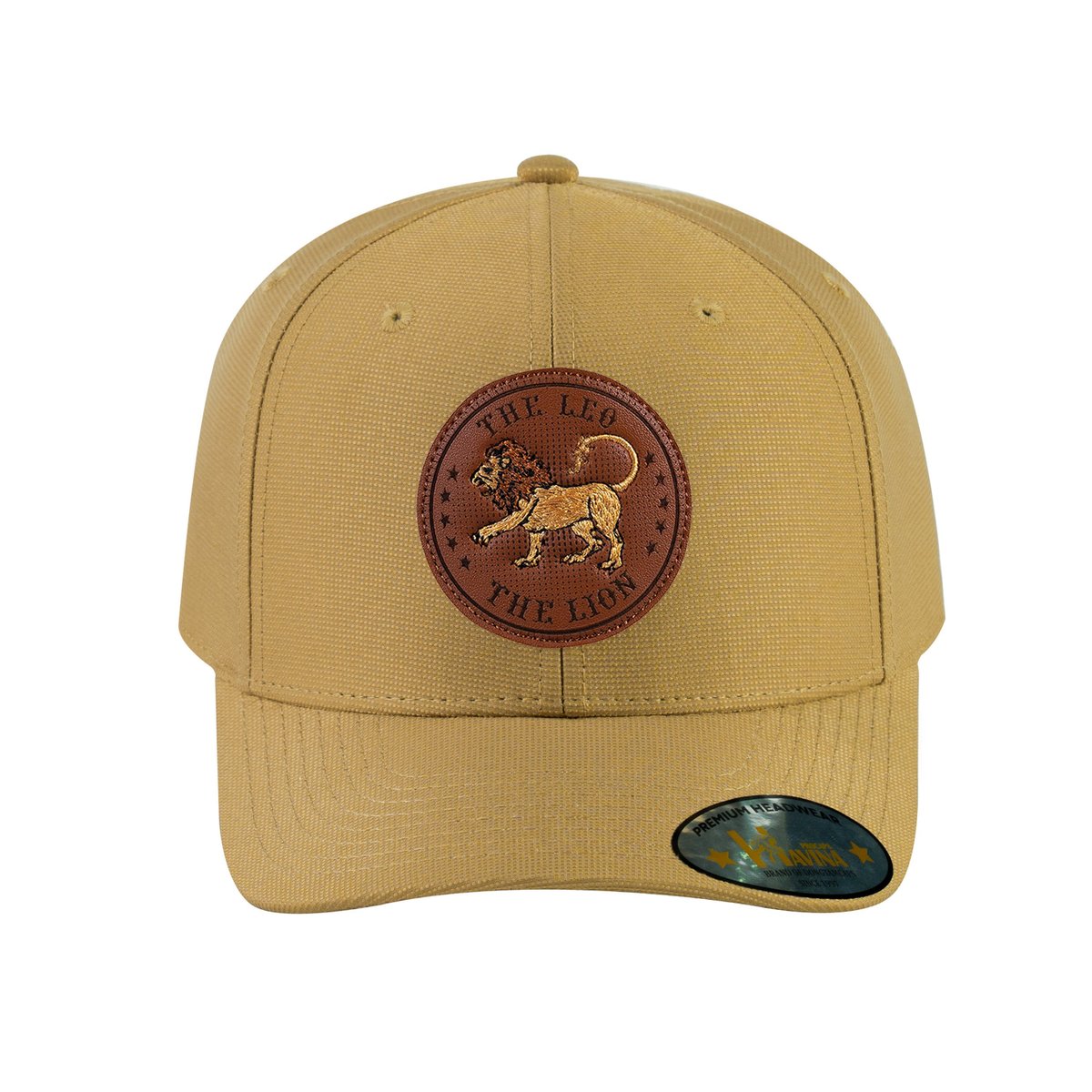 Unisex V2 Embroidered And Laser-Engraved Leo Zodiac (July 23, August 22), 6-Panel Baseball Cap, Khaki/Khaki, Adjustable Fit