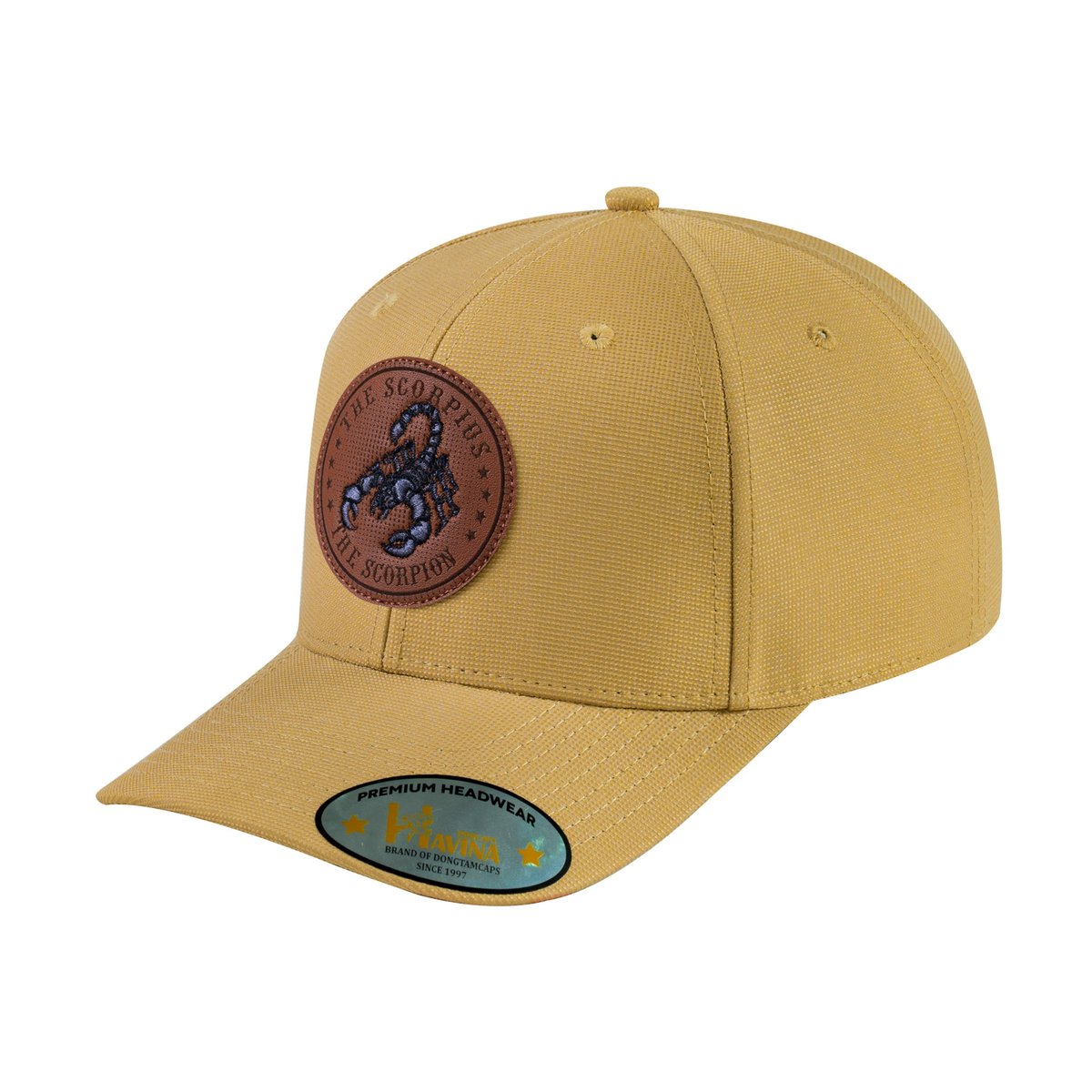 Unisex V2 Embroidered And Laser-Engraved Scorpius Zodiac (October 23, November 21), 6-Panel Baseball Cap, Khaki/Khaki, Adjustable Fit