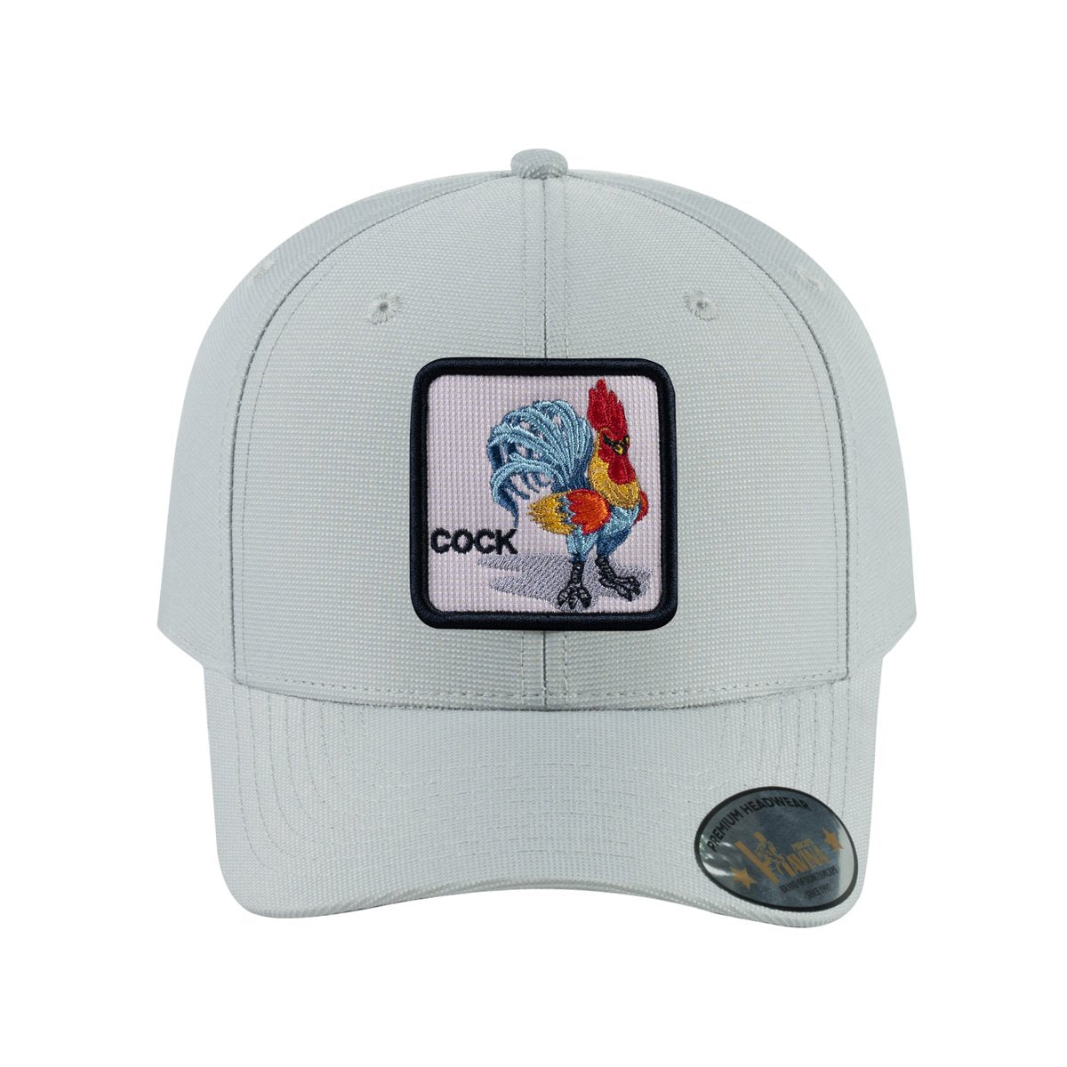 Unisex V2 Embroidered The Chicken, 6-Panel Baseball Cap, Light Grey/Light Grey, Adjustable Fit