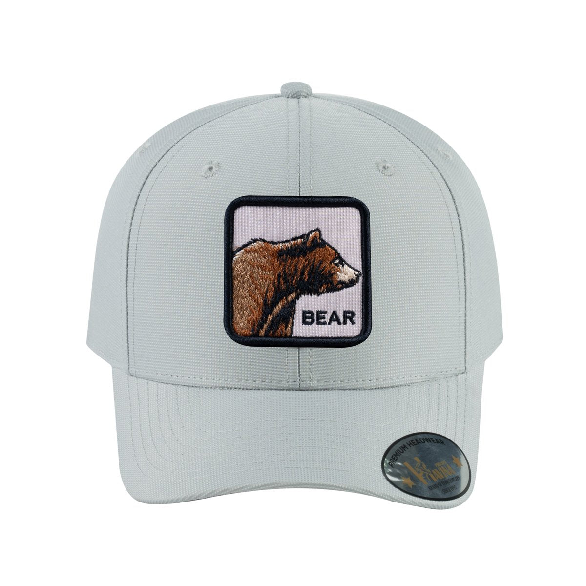 Unisex V2 Embroidered The Bear, 6-Panel Baseball Cap, Light Grey/Light Grey, Adjustable Fit