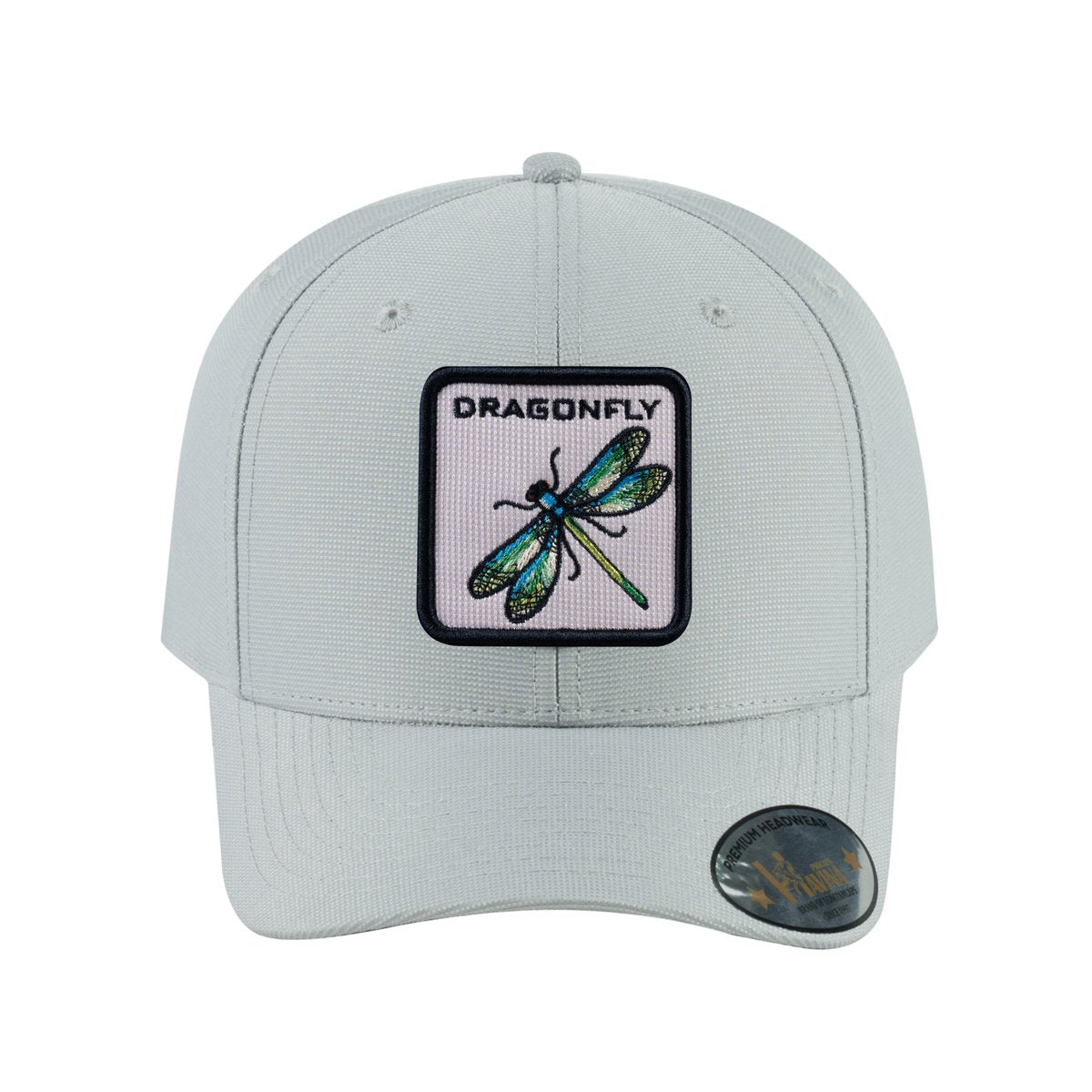 Unisex V2 Embroidered The Dragonfly, 6-Panel Baseball Cap, Light Grey/Light Grey, Adjustable Fit