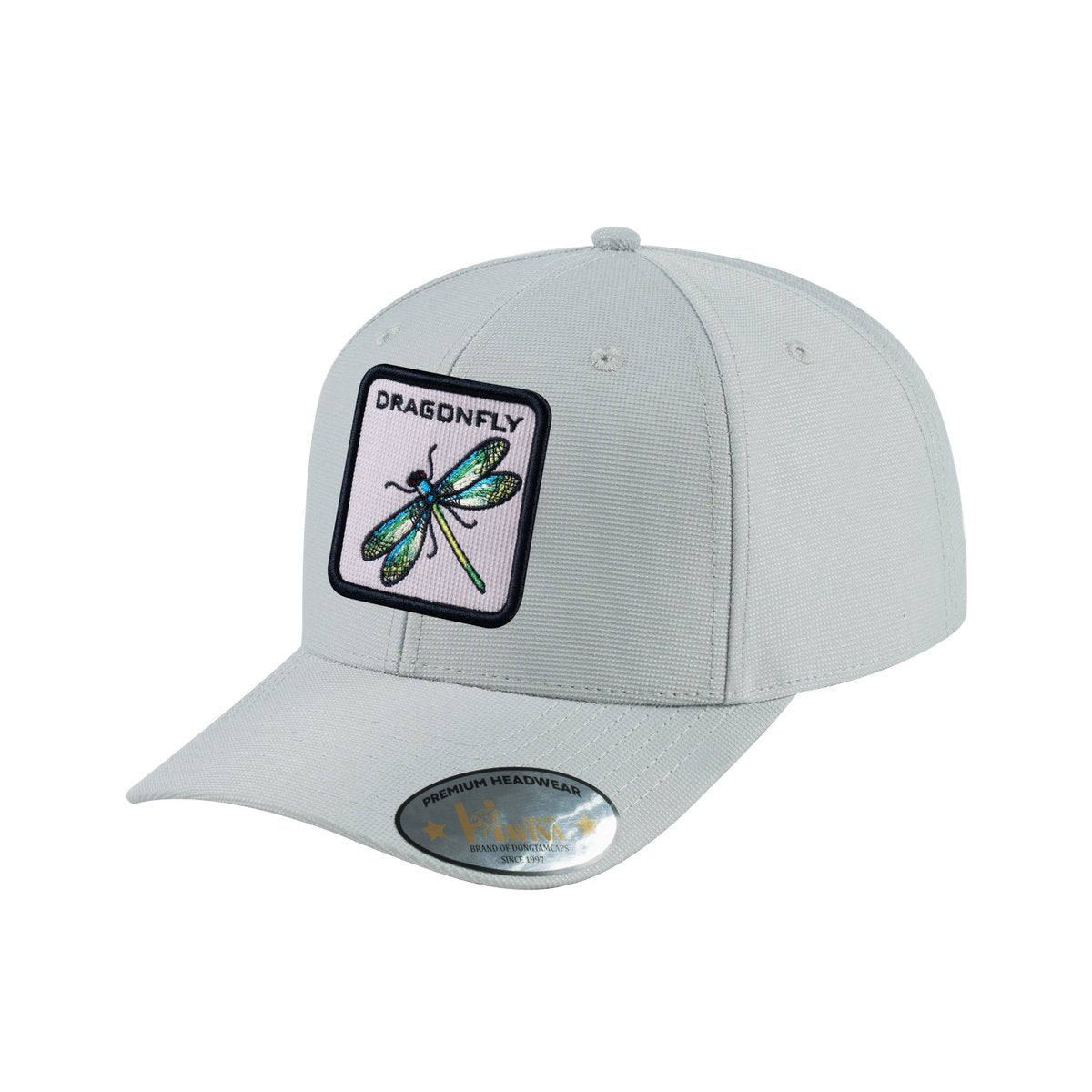 Unisex V2 Embroidered The Dragonfly, 6-Panel Baseball Cap, Light Grey/Light Grey, Adjustable Fit