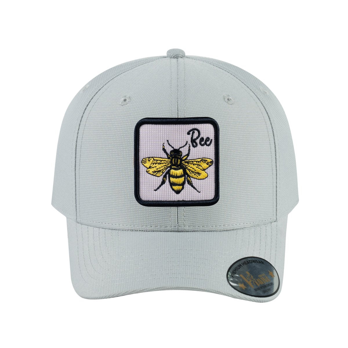 Unisex V2 Embroidered The Bee, 6-Panel Baseball Cap, Light Grey/Light Grey, Adjustable Fit