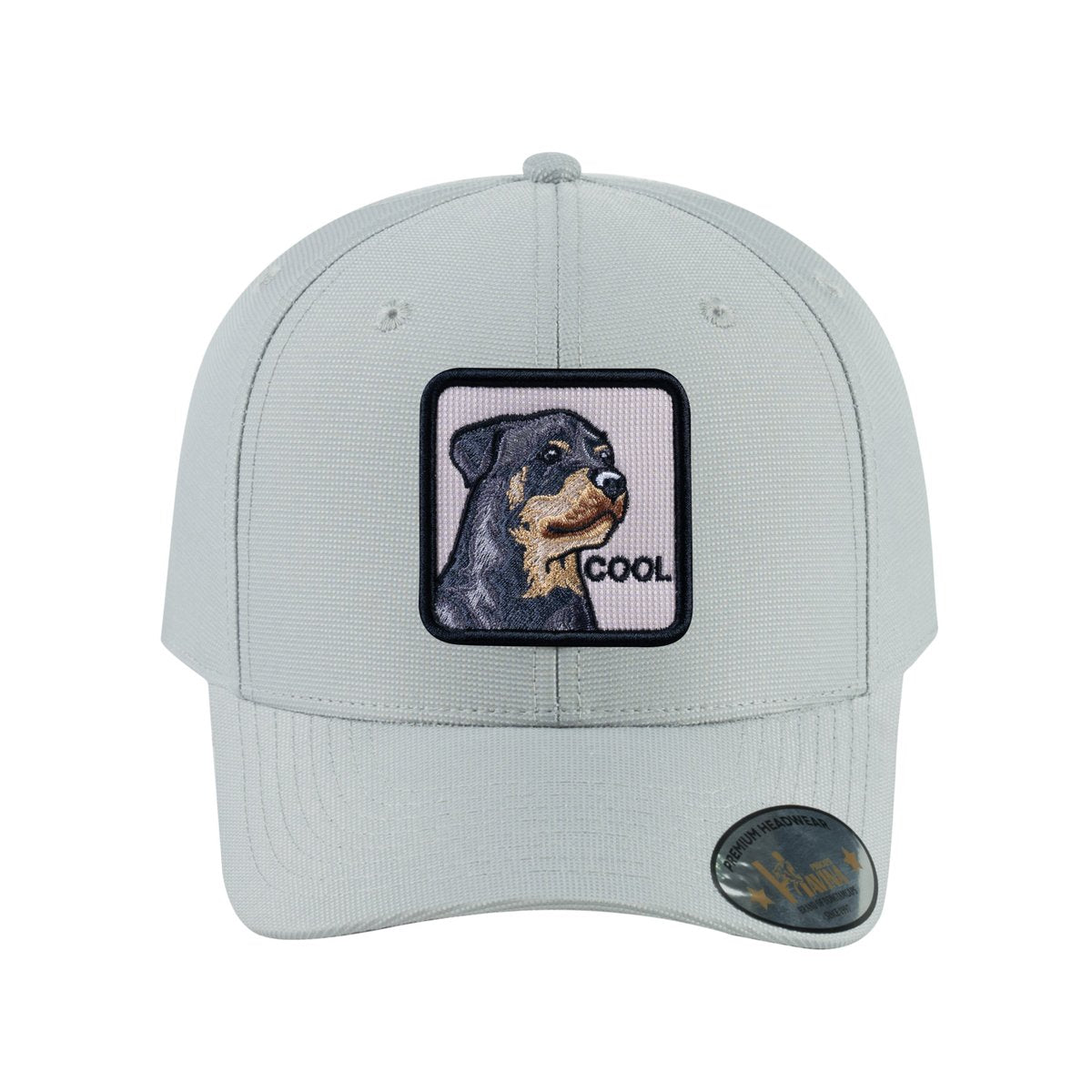 Unisex V2 Embroidered The Dog, 6-Panel Baseball Cap, Light Grey/Light Grey, Adjustable Fit