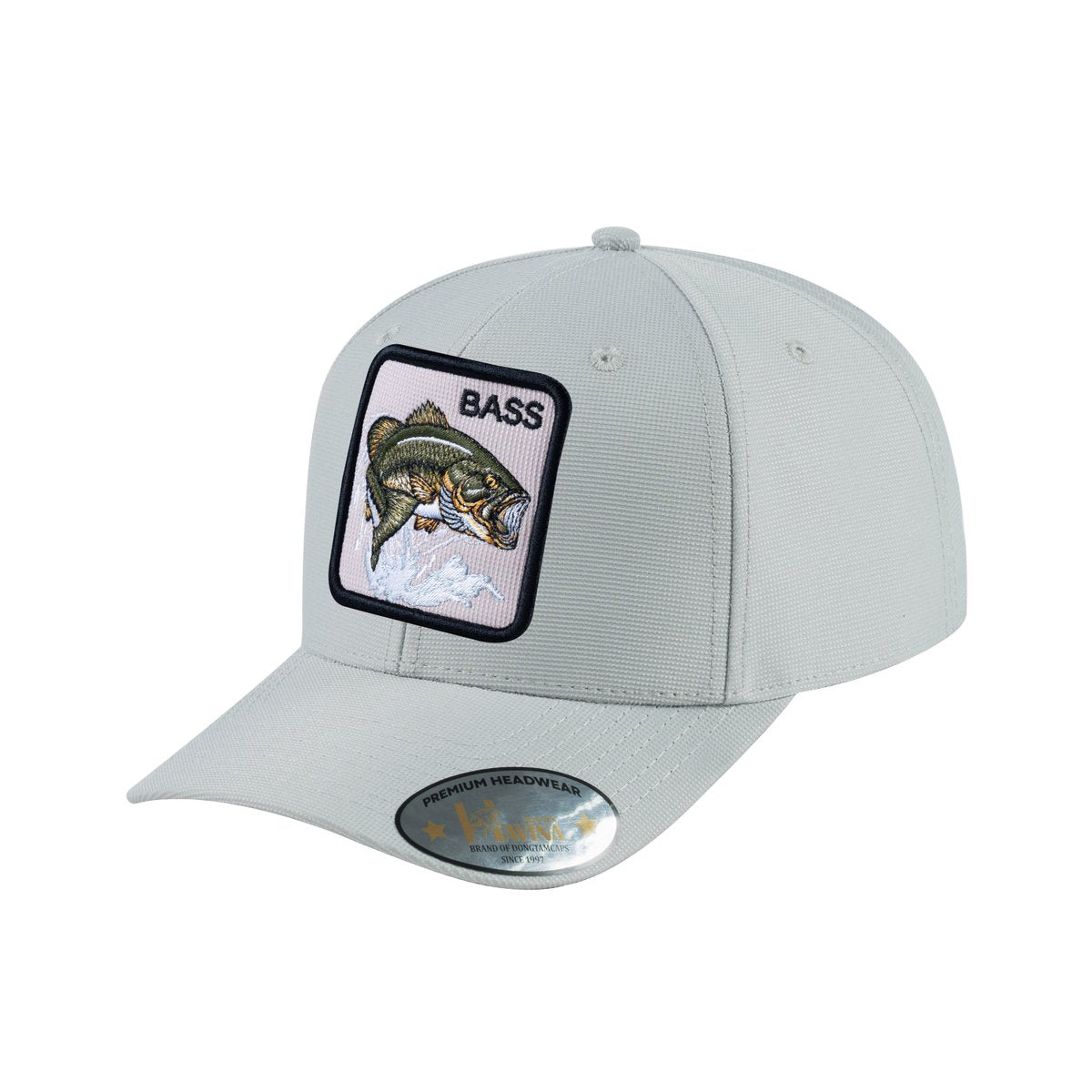 Unisex V2 Embroidered The Bass, 6-Panel Baseball Cap, Light Grey/Light Grey, Adjustable Fit