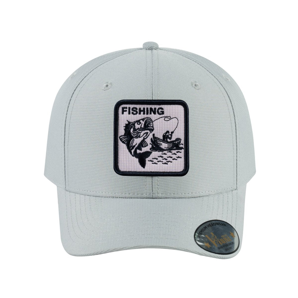 Unisex V2 Embroidered The Fishing, 6-Panel Baseball Cap, Light Grey/Light Grey, Adjustable Fit