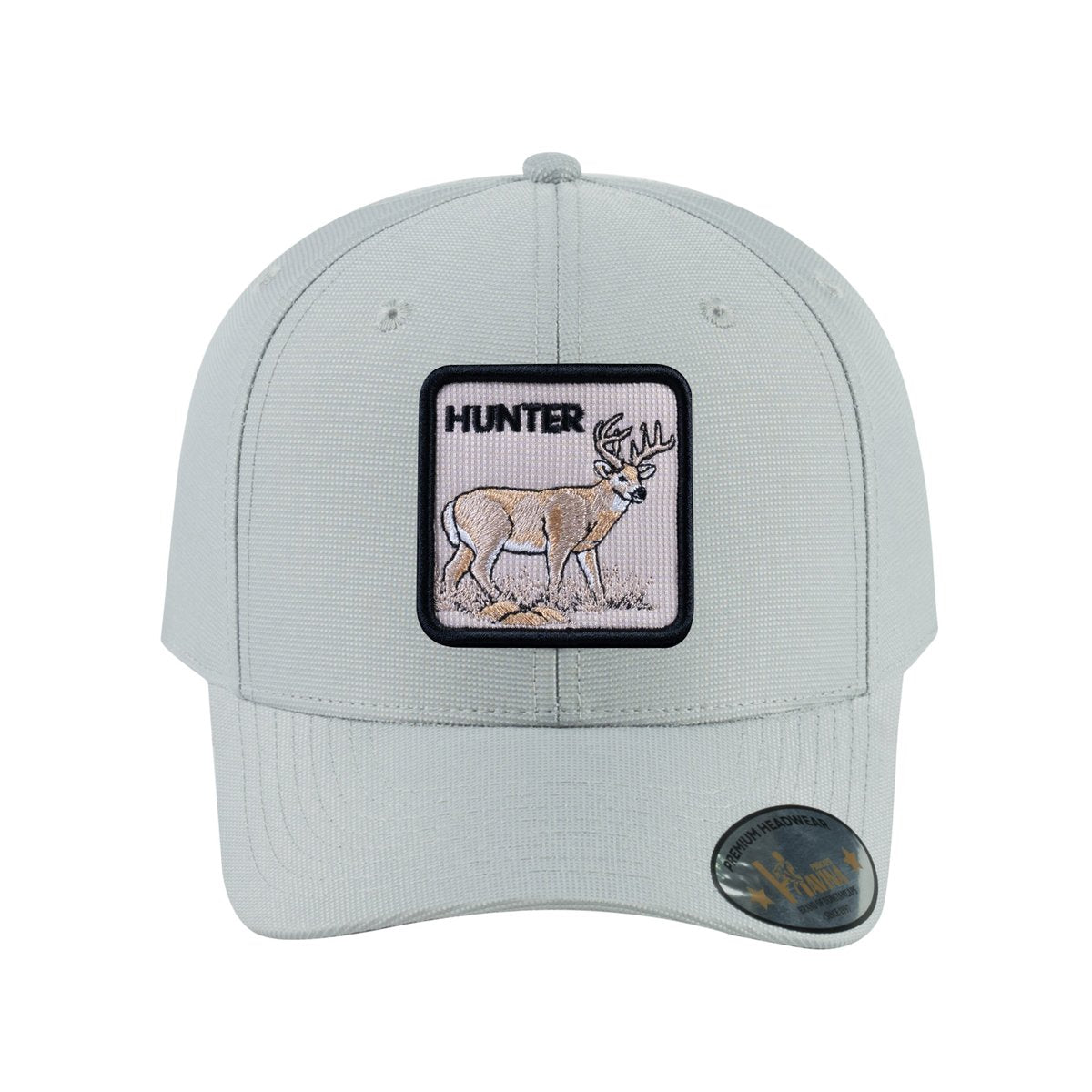 Unisex V2 Embroidered The Hunter, 6-Panel Baseball Cap, Light Grey/Light Grey, Adjustable Fit
